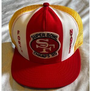 SF 49ers Super Bowl XIX Champions 1985 San Francisco Trucker Cap Snap Vintage